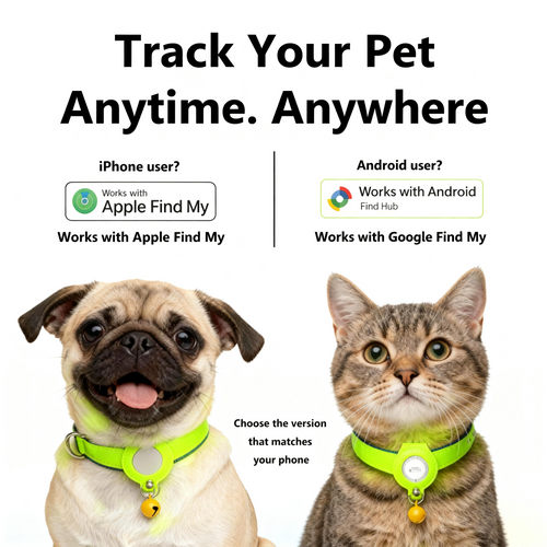 Reflective Tracker Collar - Anti-Lost, Waterproof, Apple Find My & Google Find Hub, 1-Year Battery